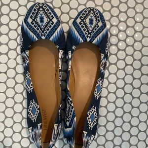 Nine West flats ikat print